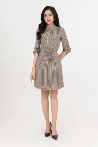 Striped House Dress_IV115.14_IVY MODA Brand_ชุดเดรสเสื้อเชิ้ตลายตาราง