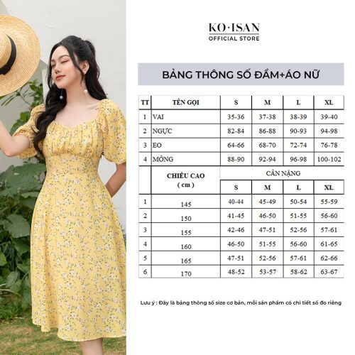 Vintage Floral Pattern Puff Sleeve Midi Dress_21056689_KOISAN Brand_เดรสยาวลายดอกไม้วินเทจ ดีไซน์แขนพองแบบผู้หญิง