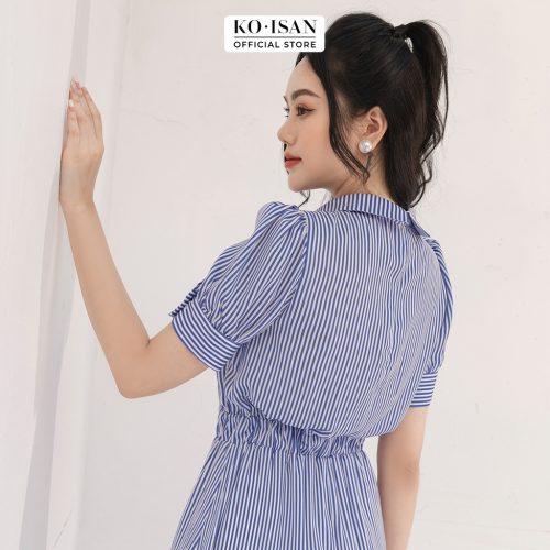 Puff Sleeve House Dress_21056686_KOISAN Brand_ ชุดเดรสผู้หญิงออฟฟิศ ดีไซน์เสื้อเชิ้ตคอปกแบบเยอรมันอันหรูหราและแขนพัฟ