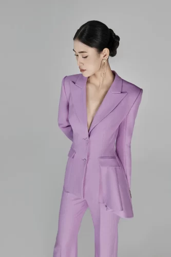 Sandy Lavender Asymetrical Blazer_LA68.13_L’allée Brand