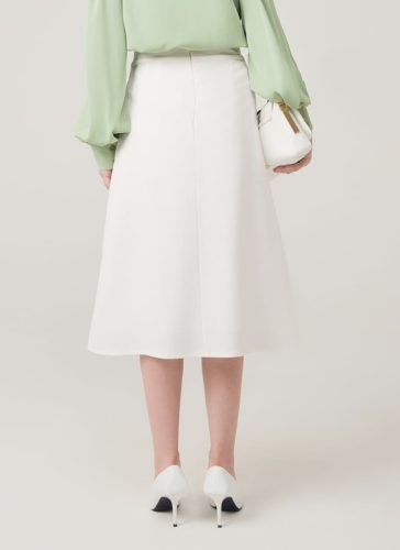 Nola White Long A Line Skirt_MI100.4_Miki Classic Brand_ชุดโนล่าสีขาว