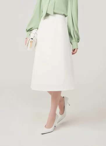 Nola White Long A Line Skirt_MI100.4_Miki Classic Brand_ชุดโนล่าสีขาว