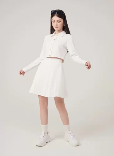 Varis Short Pleated Skirt_MI100.6_Miki Classic Brand_กระโปรงอัดพลีทสั้น Varis