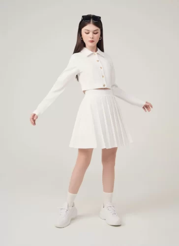 Varis Short Pleated Skirt_MI100.6_Miki Classic Brand_กระโปรงอัดพลีทสั้น Varis