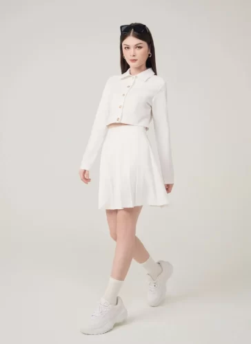 Varis Short Pleated Skirt_MI100.6_Miki Classic Brand_กระโปรงอัดพลีทสั้น Varis