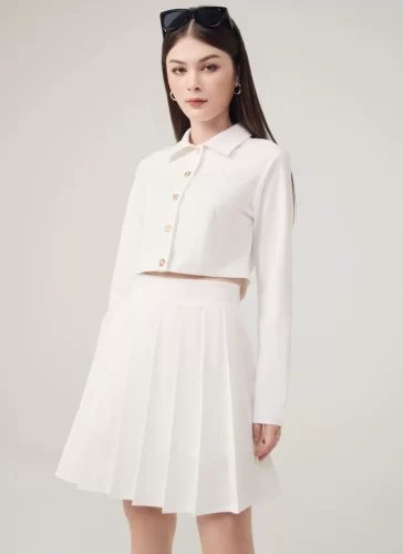 Varis Short Pleated Skirt_MI100.6_Miki Classic Brand_กระโปรงอัดพลีทสั้น Varis