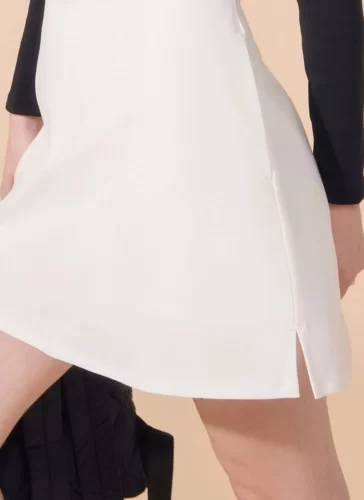 Mara White A Line Skirt_MI100.2_Miki Classic Brand_ชุดเดรสทรงเอ สีขาว MARA