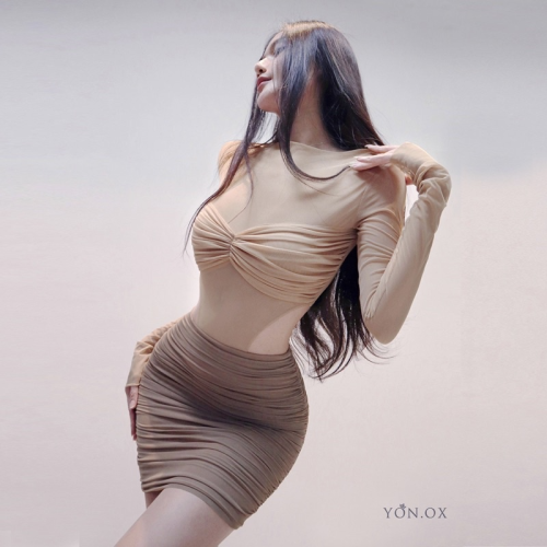 YO25.8_Y O N . O X Brand_ MISTY – SET MESH NUDE ที่ขายดีที่สุดตลอดกาล ใส่พื้นได้สุดยอด