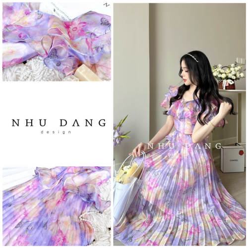 Purple Maxi Dress_NH112.10_Như Đặng Design Brand_แม็กซี่เดรสสีม่วง