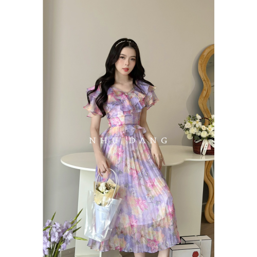 Purple Maxi Dress_NH112.10_Như Đặng Design Brand_แม็กซี่เดรสสีม่วง