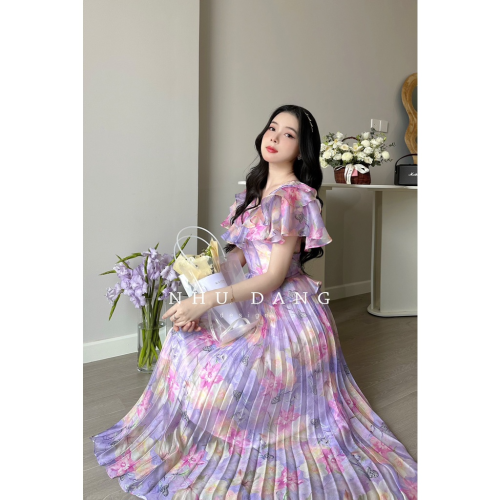 Purple Maxi Dress_NH112.10_Như Đặng Design Brand_แม็กซี่เดรสสีม่วง