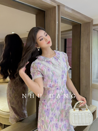 Purple Tuylip Set_Shirt+Skirt_NH112.8_Như Đặng Design Brand_ชุดทิวลิปสีม่วง