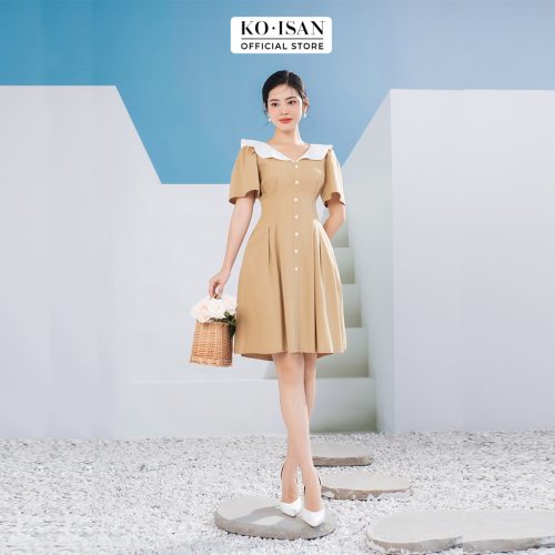 Peter Pan Neck Flared Short A Line Dress_S2382305_KOISAN Brand_เดรสบานออกงานคอบัวทรงบานเข้ารูป