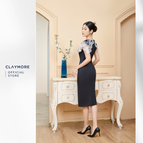 Body Dress With Lace_CDB2S3C04241_Claymore Fashion Brand_Váy Đầm Ôm Can Ren