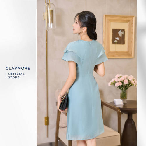 Long A Line Dress_CDA2S3F04724_Claymore Fashion Brand_Váy Đầm Dáng A 2 Hàng Cúc