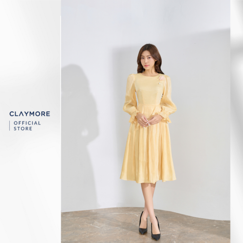 Flower Peplum Dress _CDX2W3F07736_Claymore Fashion Brand_Váy Đầm Peplum Hoa Cuốn