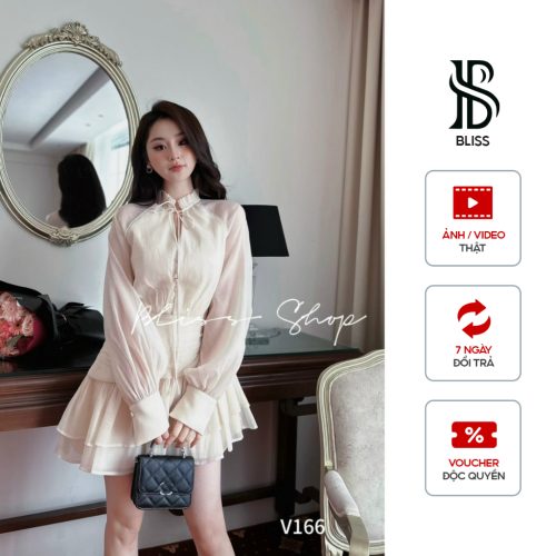 Dreamer Chiffon Mini Dress_V166_Bliss Brand_เดรสบานหรูหรา เดรสปาร์ตี้ระดับไฮเอนด์ มาพร้อม Dreamer Dress รอบเอวสุดน่ารัก