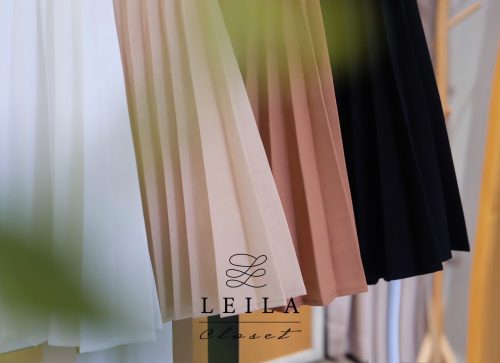 Gina Pleated Skirt _LE14.1_Leila Closet Brand_กระโปรงจีน่า