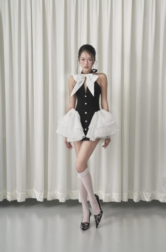 Meow Tiered Mini Dress_TH59.35_The SWAN Closet Brand