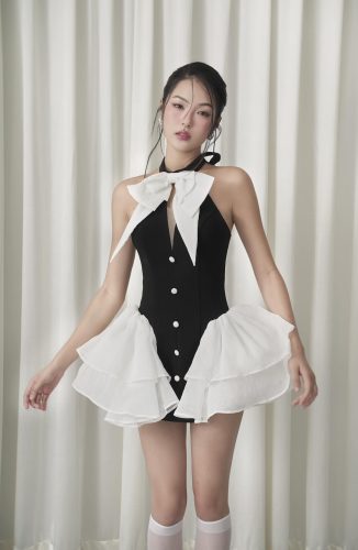 Meow Tiered Mini Dress_TH59.35_The SWAN Closet Brand