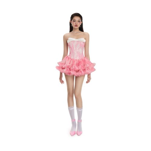 Blink Bustier Dress_LA.45.51_Lanceci Brand_เดรสเกาะอกมีโบว์เก๋ๆ