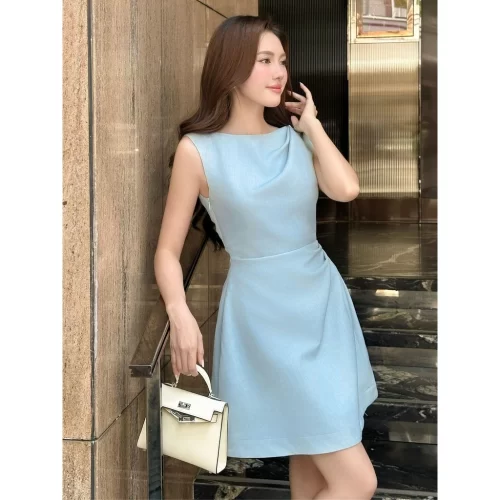 Allan Mini Dress_JO202.31_Joven Brand_มินิเดรส Allan ของผู้หญิงพร้อมซี่โครงบิดบนไหล่ข้างเดียว