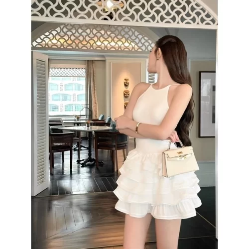 Pilin Tiered Mini Dress_CO200.38_Cocobebe Brand_ชุดเดรสคล้องคอเป็นชั้นๆ