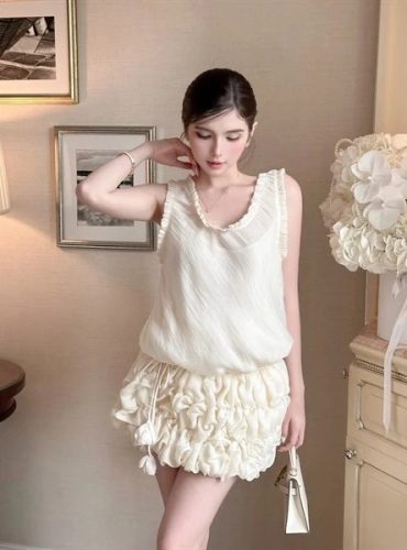 Noopy Tiered Mini Dress_CO200.30_Cocobebe Brand_ชุดเดรสสั้นแขนกุด