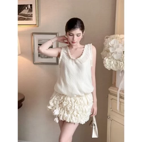 Noopy Tiered Mini Dress_CO200.30_Cocobebe Brand_ชุดเดรสสั้นแขนกุด