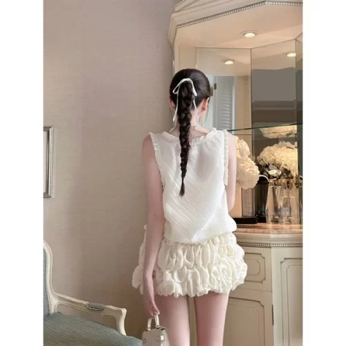 Noopy Tiered Mini Dress_CO200.30_Cocobebe Brand_ชุดเดรสสั้นแขนกุด