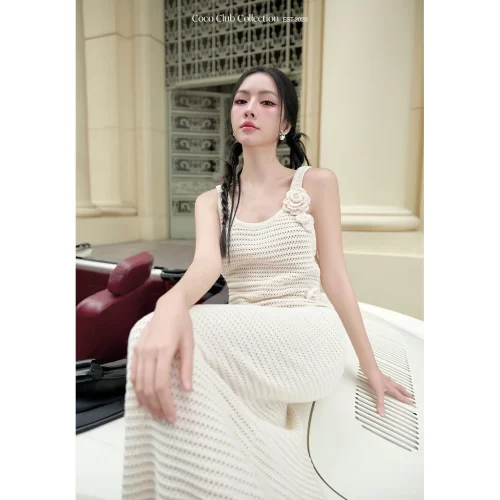 Cadie Maxi Dress_CO200.43_Cocobebe Brand_ชุดเดรสยาวถัก