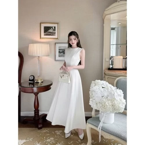 Anent Maxi Dress_CO200.33_Cocobebe Brand_ชุดเดรสยาวแขนกุดบาน