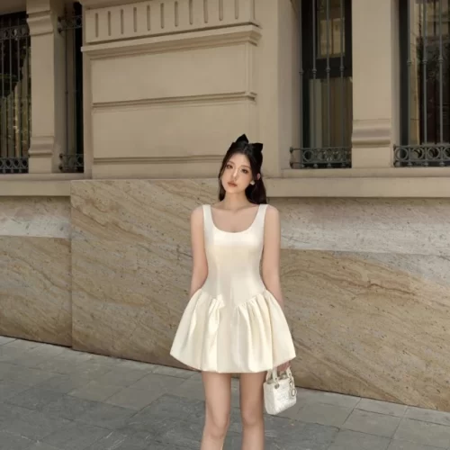 Flared Mini Dress_CO51.44_Colin Brand_ชุดเดรสสั้นสตรีมีรักแร้และหลังลึก