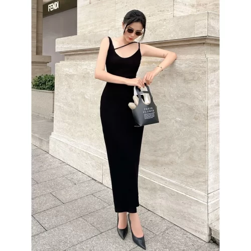 Jive Long Body Dress_JO202.43_Joven Brand_ชุดเดรส Jive สำหรับผู้หญิงพร้อมสายรัดแบบบิด 2 เส้นยางยืดแบบมียาง