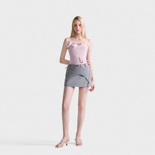 Fontaine Mini Skirt_DE37.54_DEAR JOSÉ Brand_กระโปรง 2 ชั้น มีสายคาด