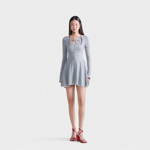 Clover Mini Dress_DE37.59_DEAR JOSÉ Brand_เดรสสั้นขอบลูกไม้แขนยาว