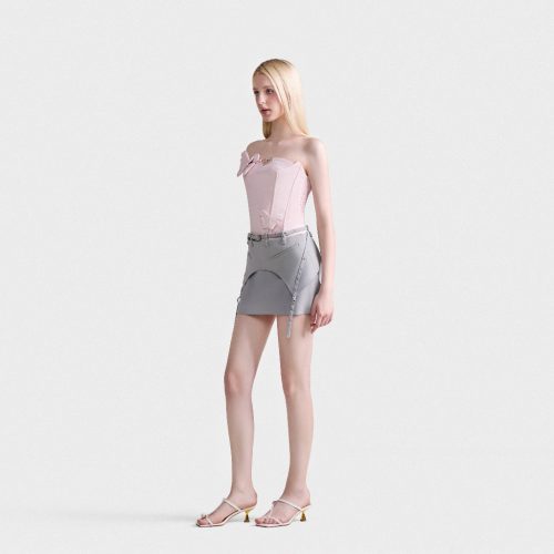 Fontaine Mini Skirt_DE37.54_DEAR JOSÉ Brand_กระโปรง 2 ชั้น มีสายคาด