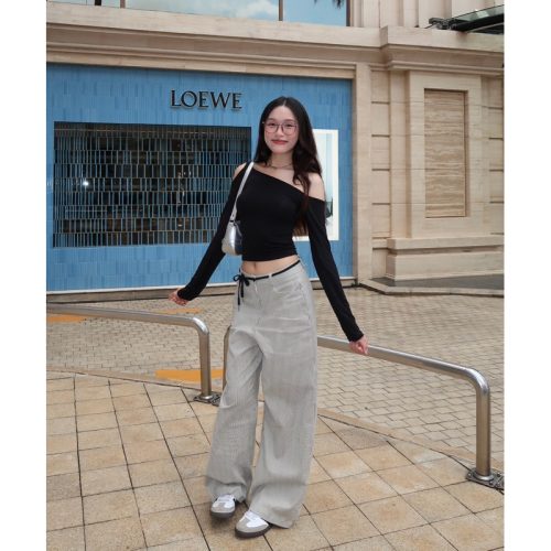 DiDi Trousers Pant_BV.58.38_B’vilys Brand_กางเกงขากว้างมาพร้อมเข็มขัด