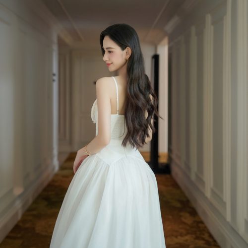 Papillon Long Dress_DE37.34_DEAR JOSÉ Brand_เดรสยาวสีขาวลายผีเสื้อ