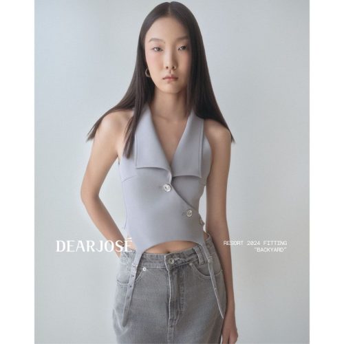 CACTUSA WAISTCOAT VEST TOP_DE37.57_DEAR JOSÉ Brand_เสื้อกั๊กมีกระดุม