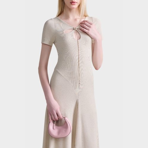 Clover Hi-Low Midi Dress_DE37.58_DEAR JOSÉ Brand_ชุดเดรสสั้นทรงคัตเอ้าพร้อมขอบลูกไม้